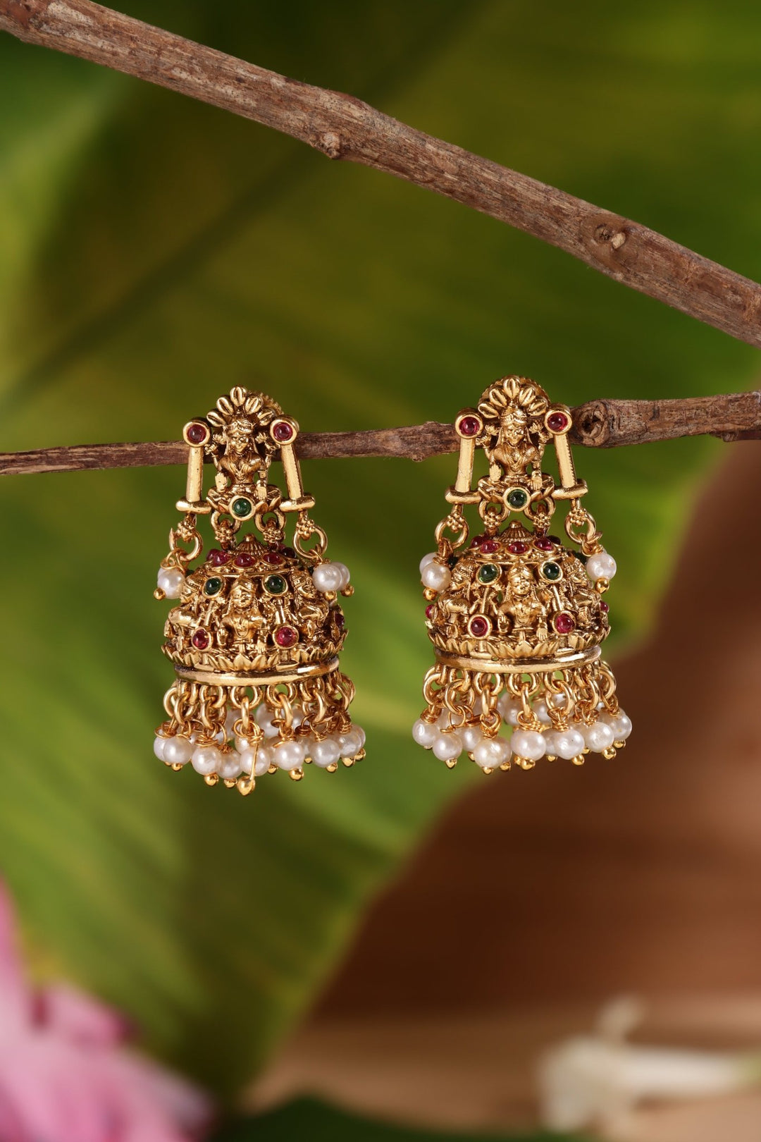 Lakshmi Temple Jhumka - E1454