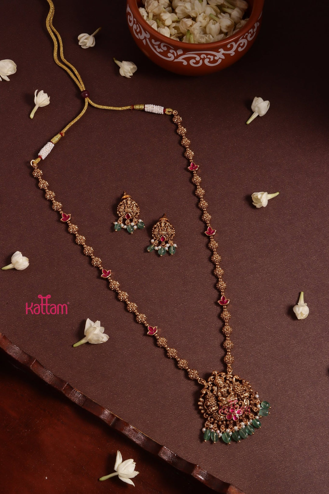 Lakshmitha - Ball Chain Green Set - N3580A