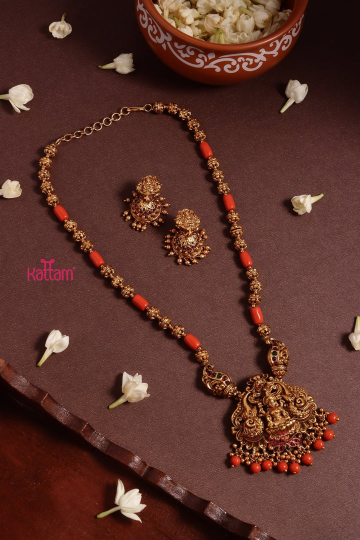 Lakshmitha - Goddess Coral Ball Chain Set - N3626