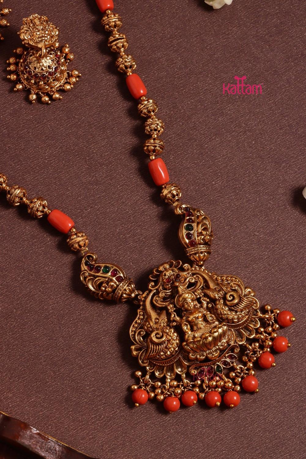 Lakshmitha - Goddess Coral Ball Chain Set - N3626