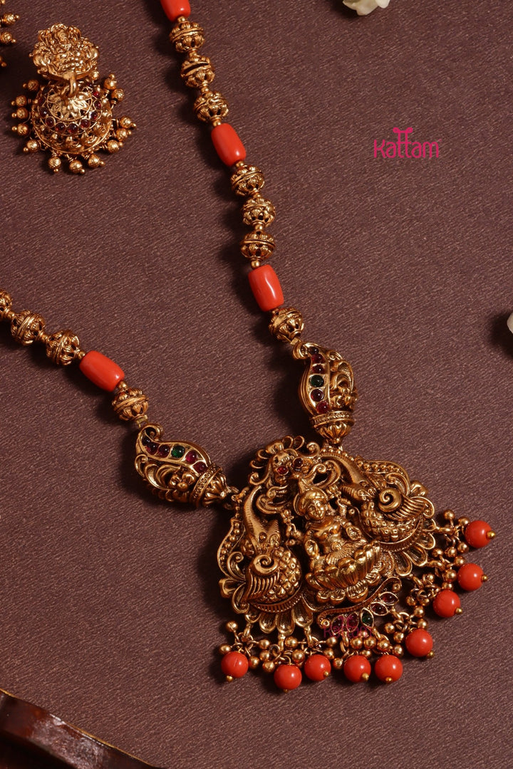 Lakshmitha - Goddess Coral Ball Chain Set - N3626