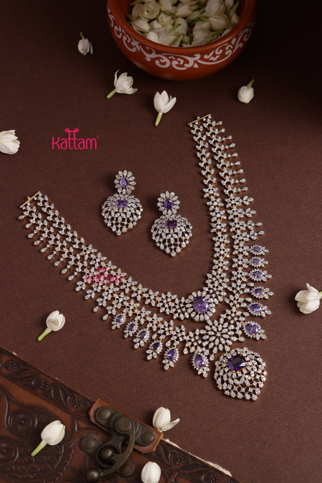Lavendra - AD Stone Layered Necklace - N5327