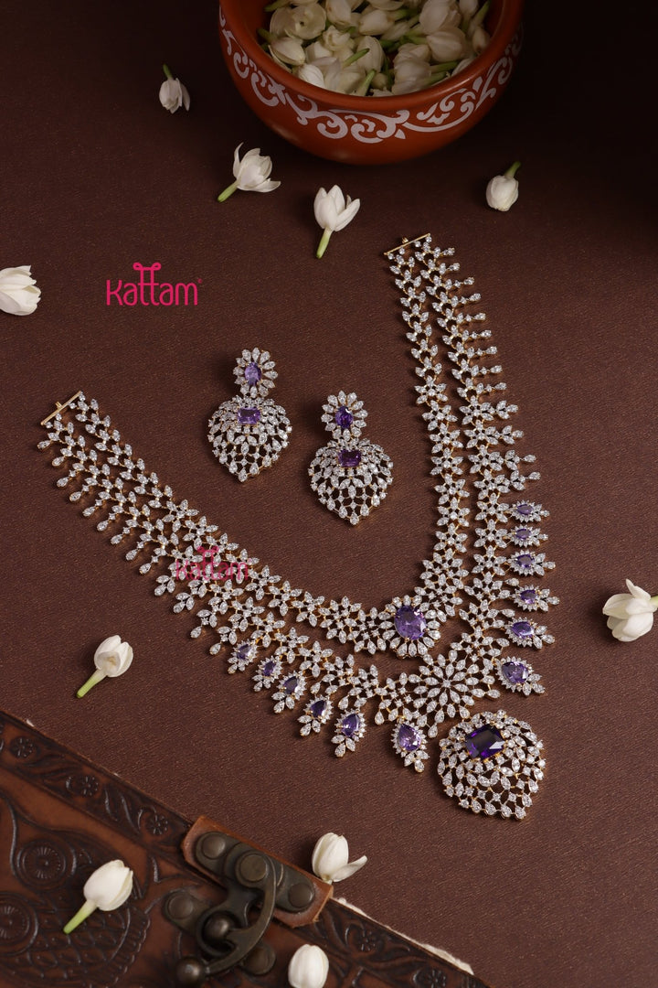 Lavendra - AD Stone Layered Necklace - N5327