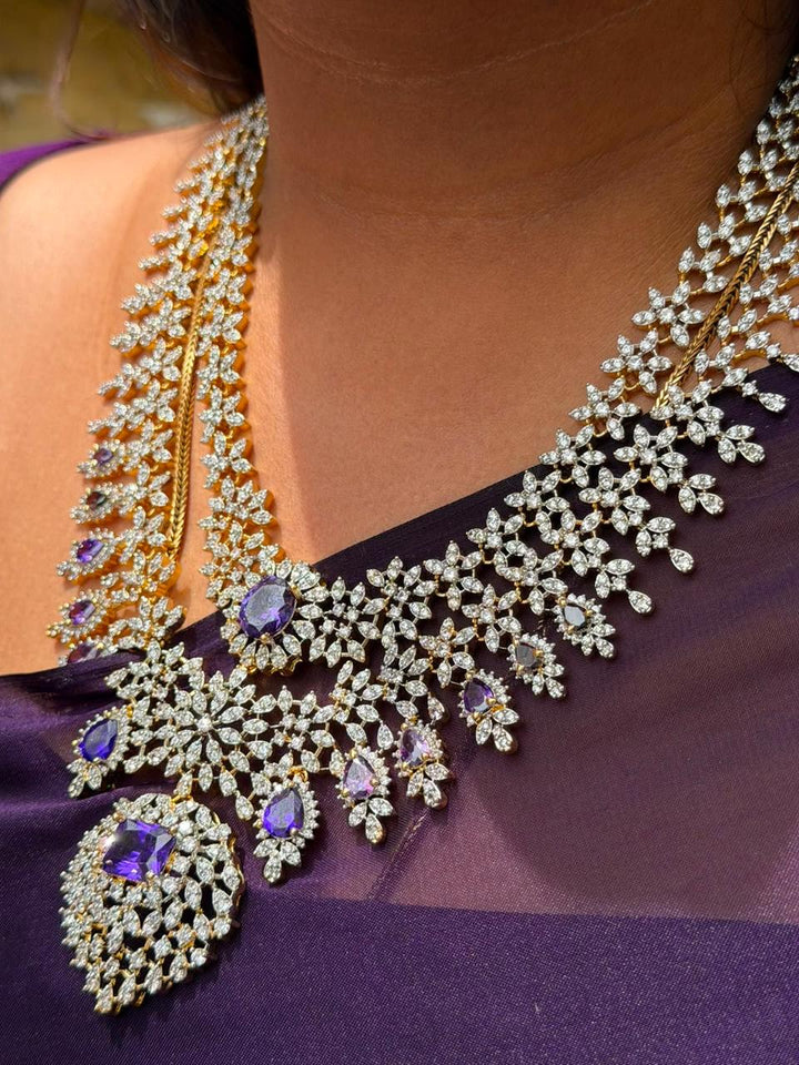 Lavendra - AD Stone Layered Necklace - N5327