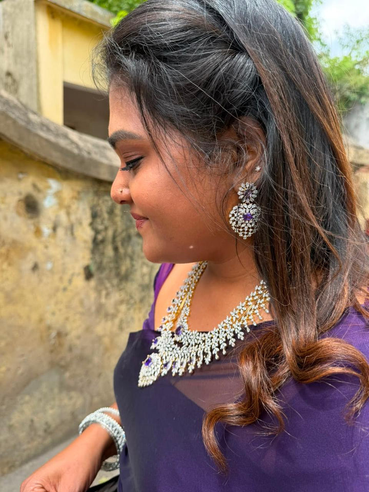 Lavendra - AD Stone Layered Necklace - N5327