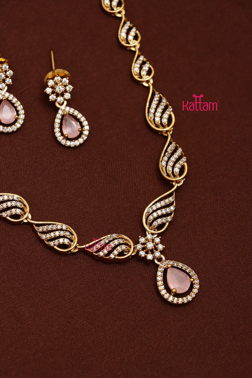 Laya - AD Stone Pastelpink Drop Choker - N5298