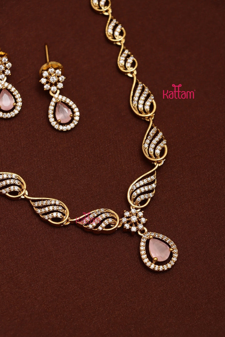 Laya - AD Stone Pastelpink Drop Choker - N5298