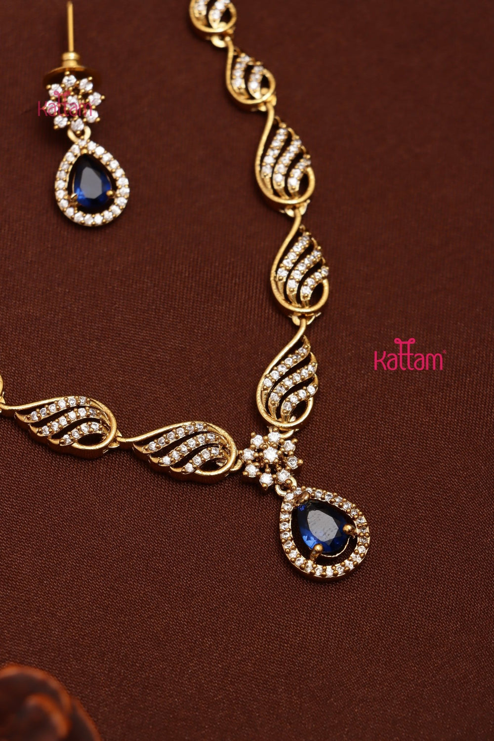Laya - AD Stone Purple Drop Choker - N5297