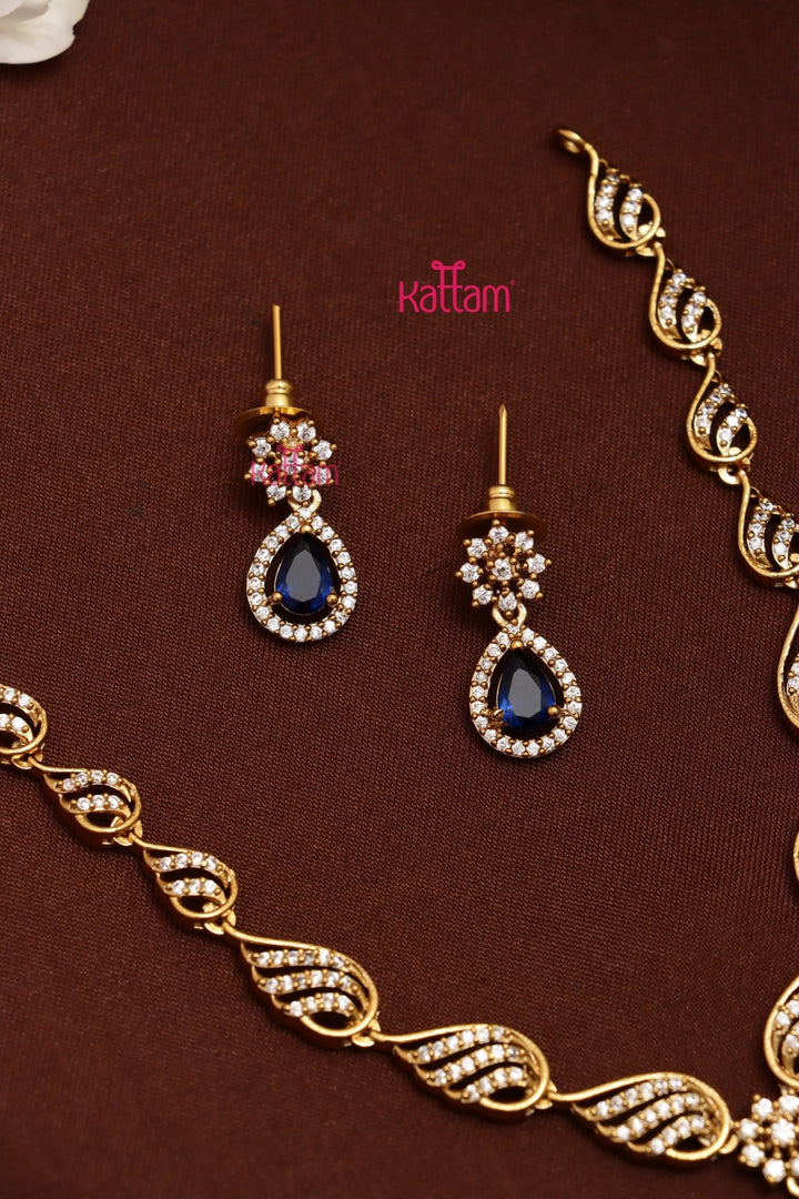 Laya - AD Stone Purple Drop Choker - N5297