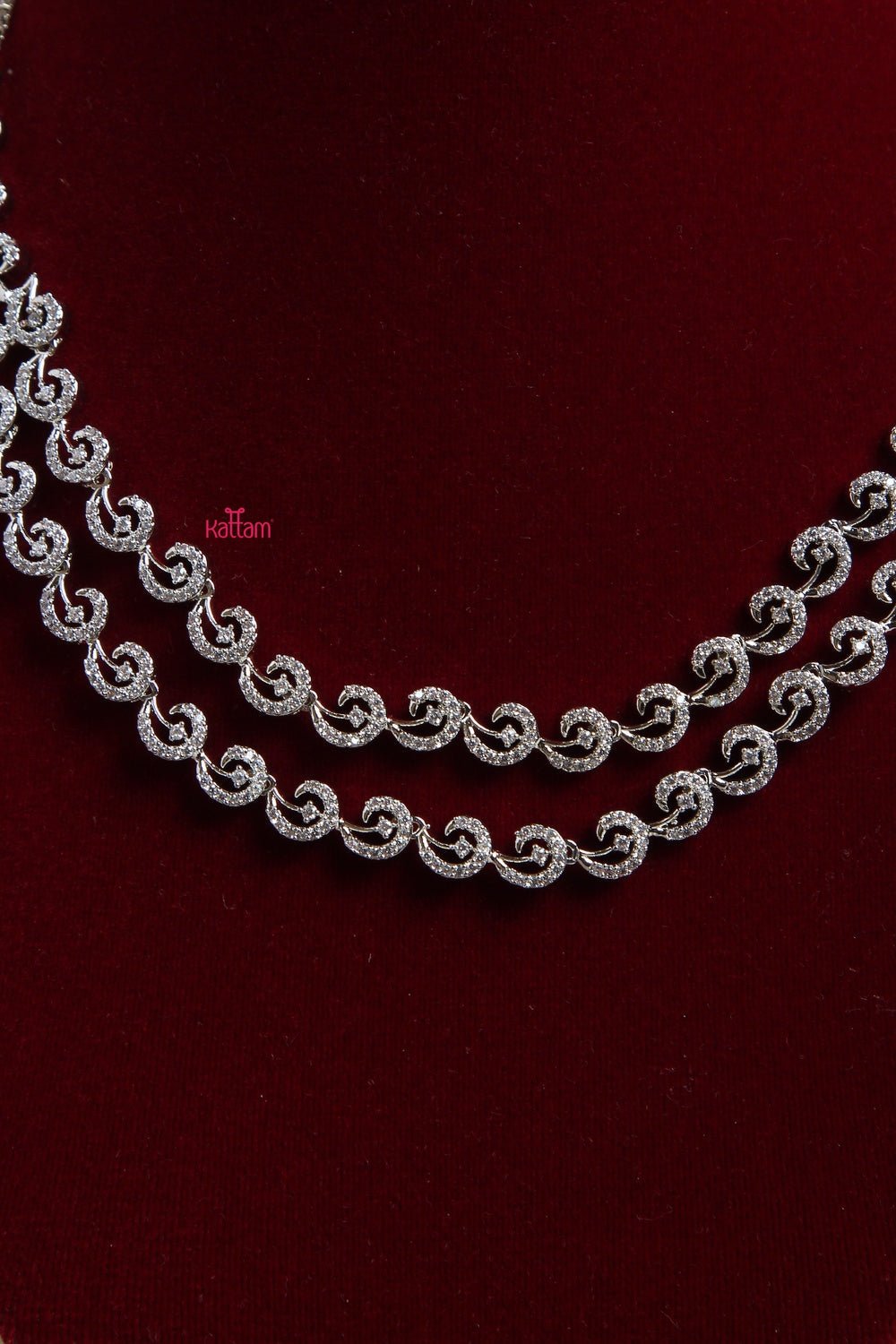 Layered American Diamond Stone Necklace Set - N1145