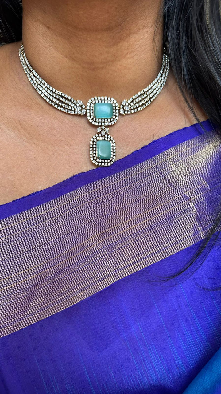 Layered Pastel Green Stone Necklace - N2627