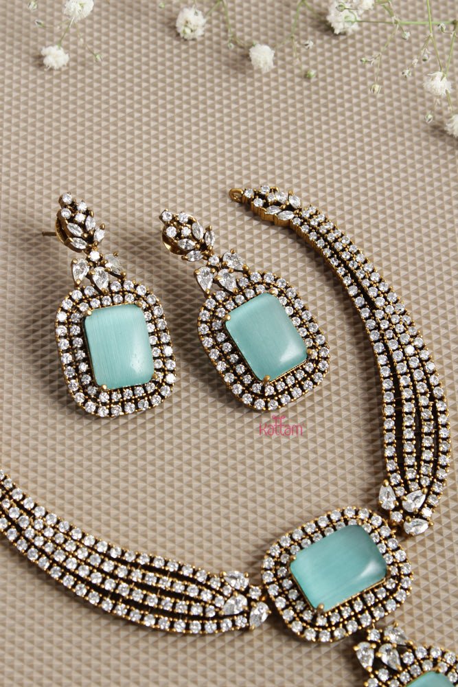 Layered Pastel Green Stone Necklace - N2627