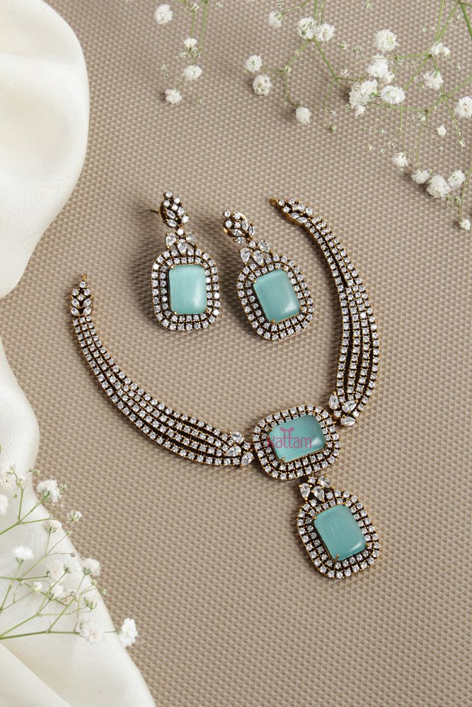 Layered Pastel Green Stone Necklace - N2627