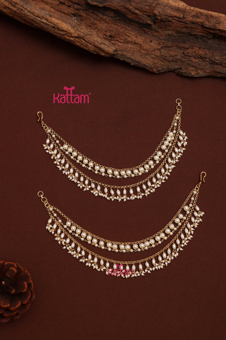 Layered Pearls Earchain - ECO67