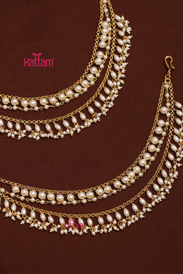 Layered Pearls Earchain - ECO67
