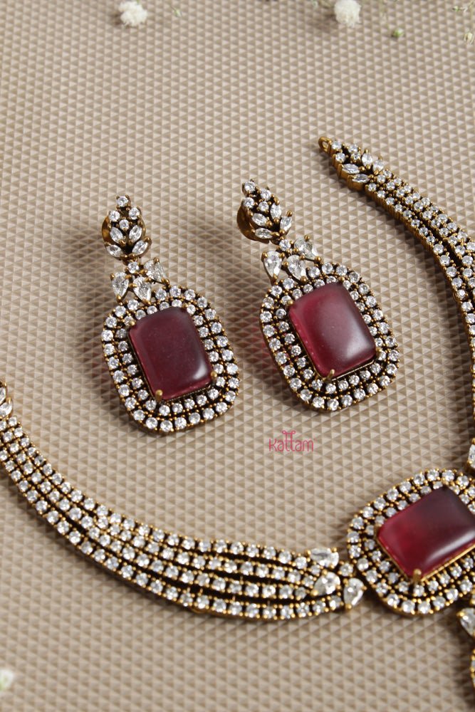 Layered Red Stone Necklace - N2624
