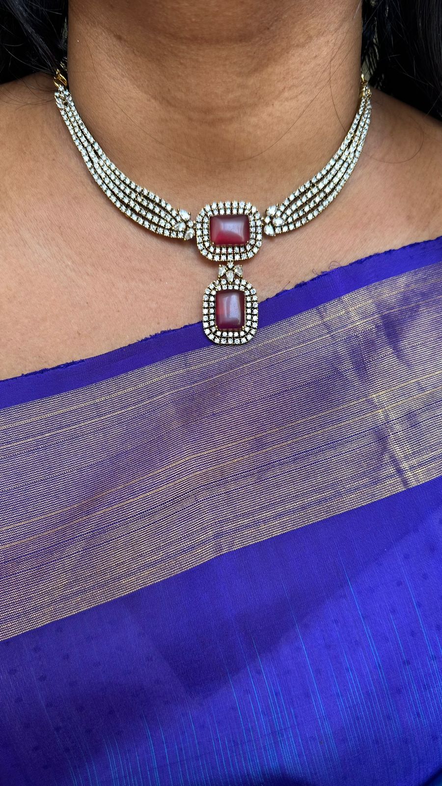 Layered Red Stone Necklace - N2624