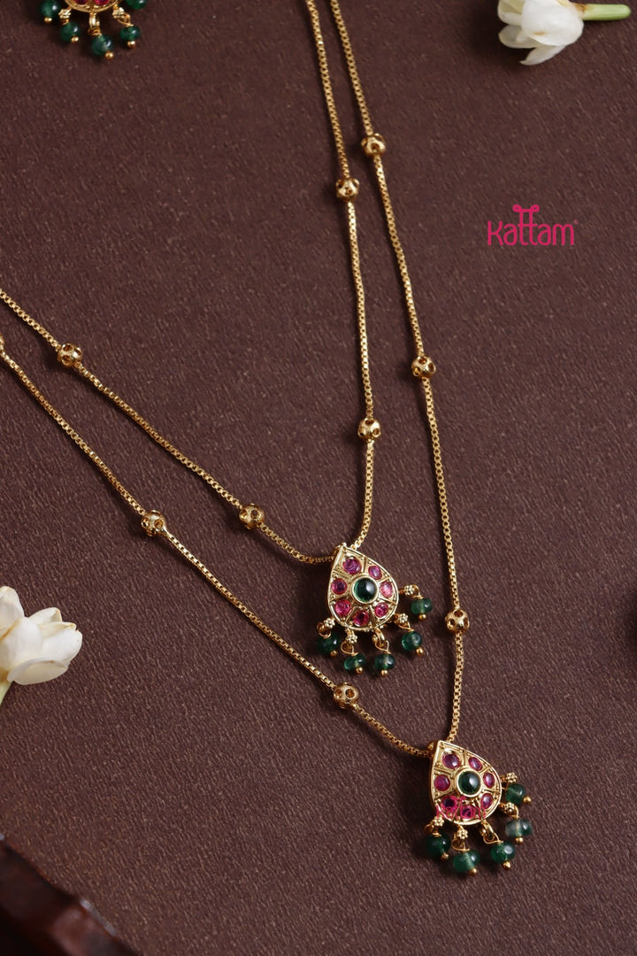 Layered Thilak Dollar Chain Set - N3808
