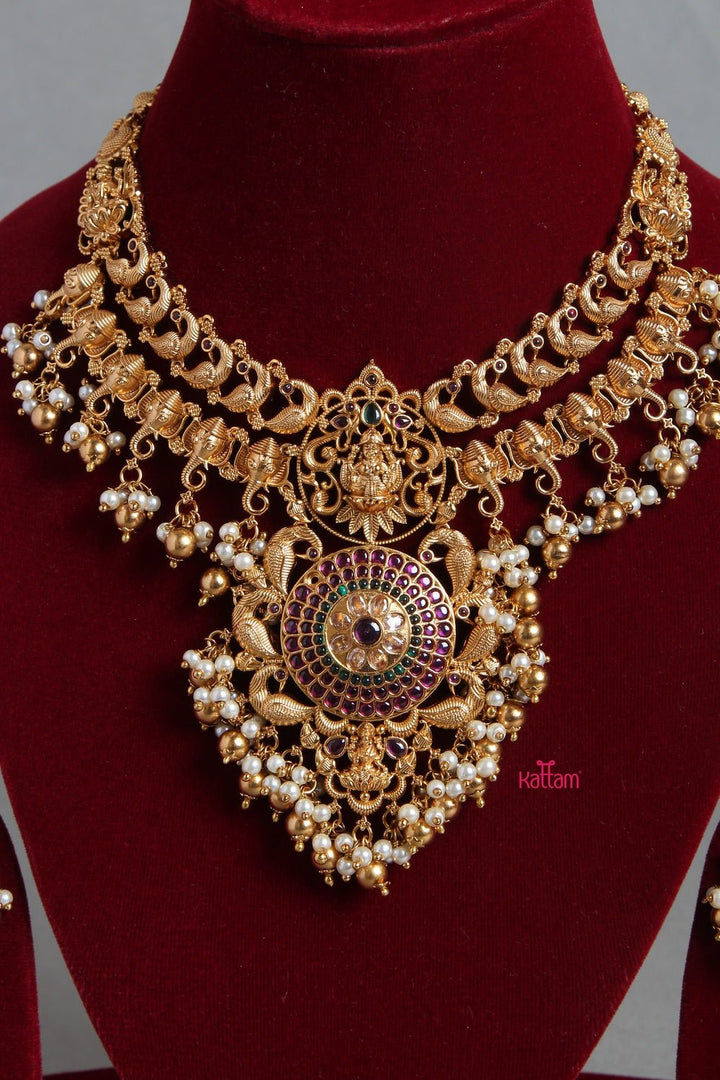 Layered Traditional Peacock Necklace - N1113