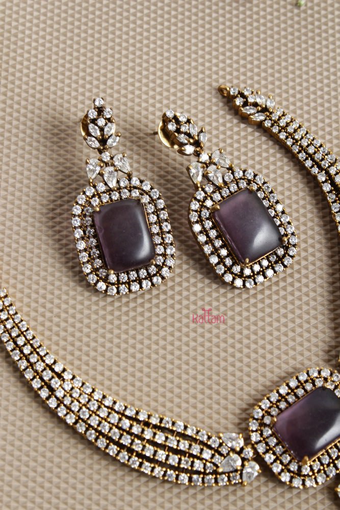 Layered Violet Stone Necklace - N2628