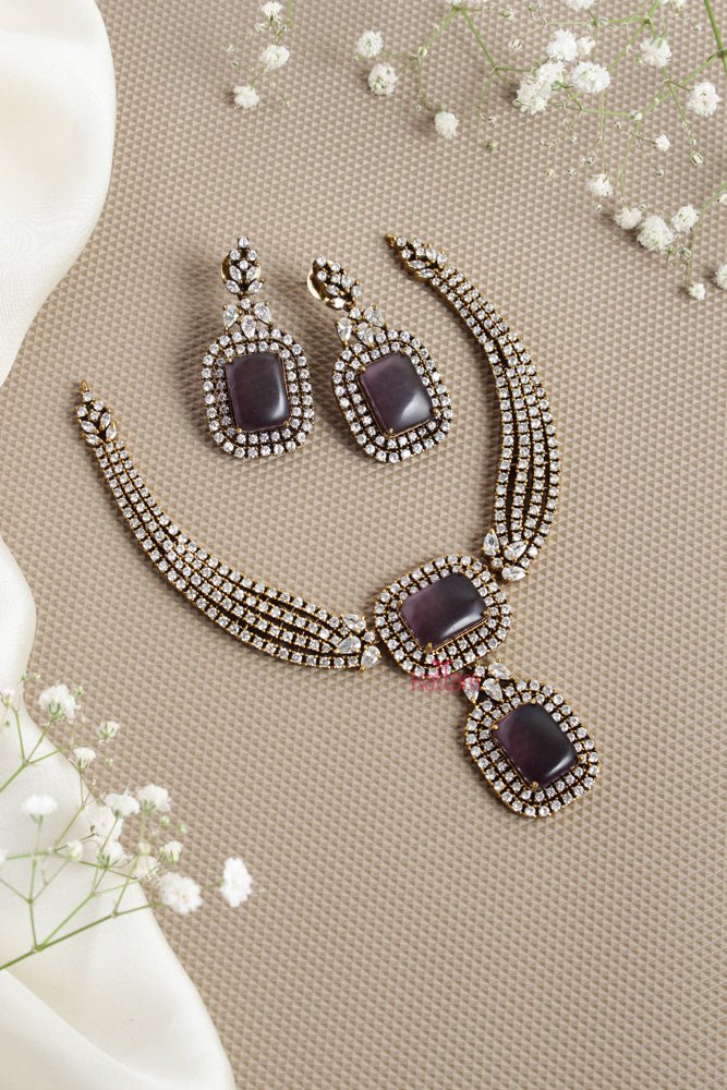 Layered Violet Stone Necklace - N2628
