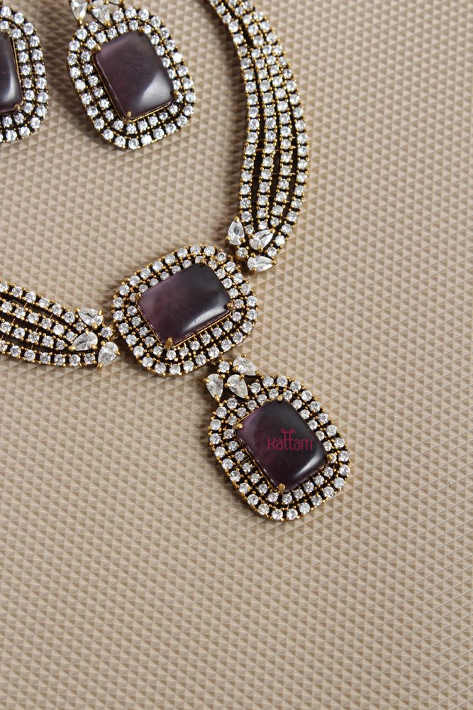 Layered Violet Stone Necklace - N2628