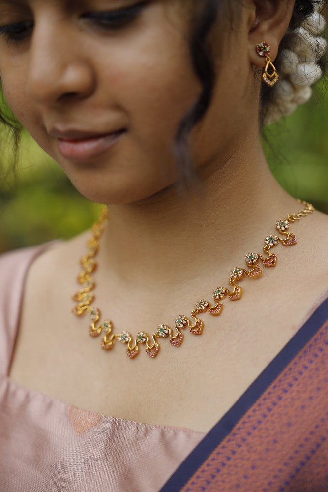 Leafy Floral Choker Set - N2154