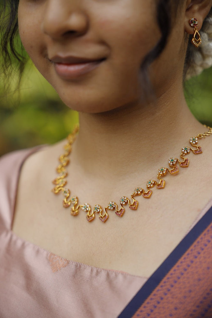 Leafy Floral Choker Set - N2154