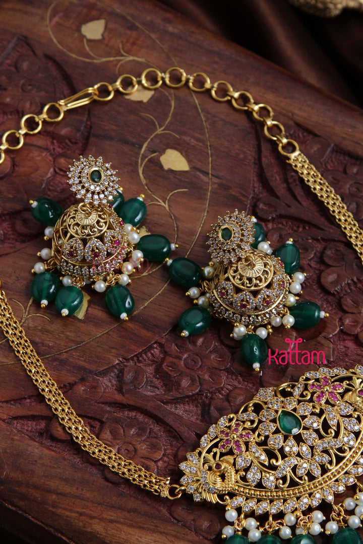 Lekha - Peacock Green Choker - N2994