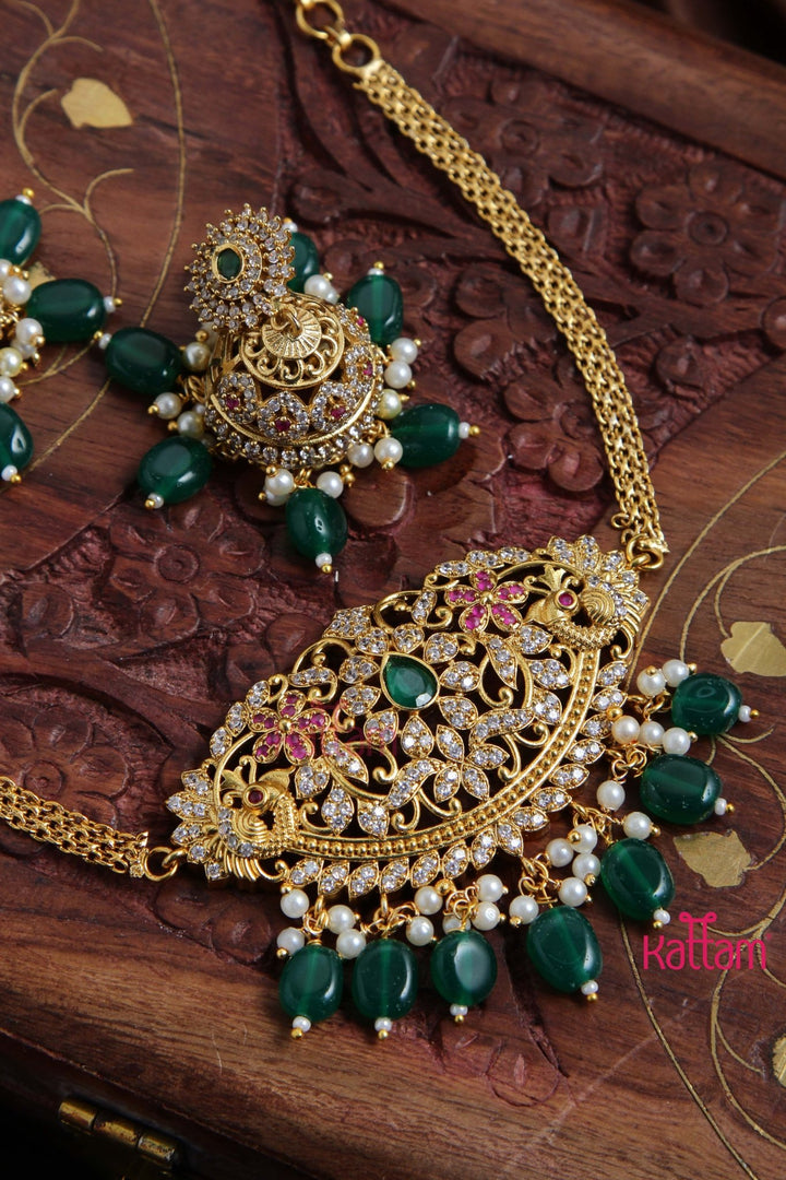 Lekha - Peacock Green Choker - N2994