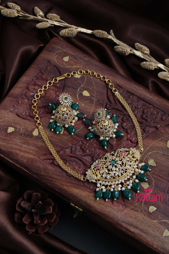 Lekha - Peacock Green Choker - N2994