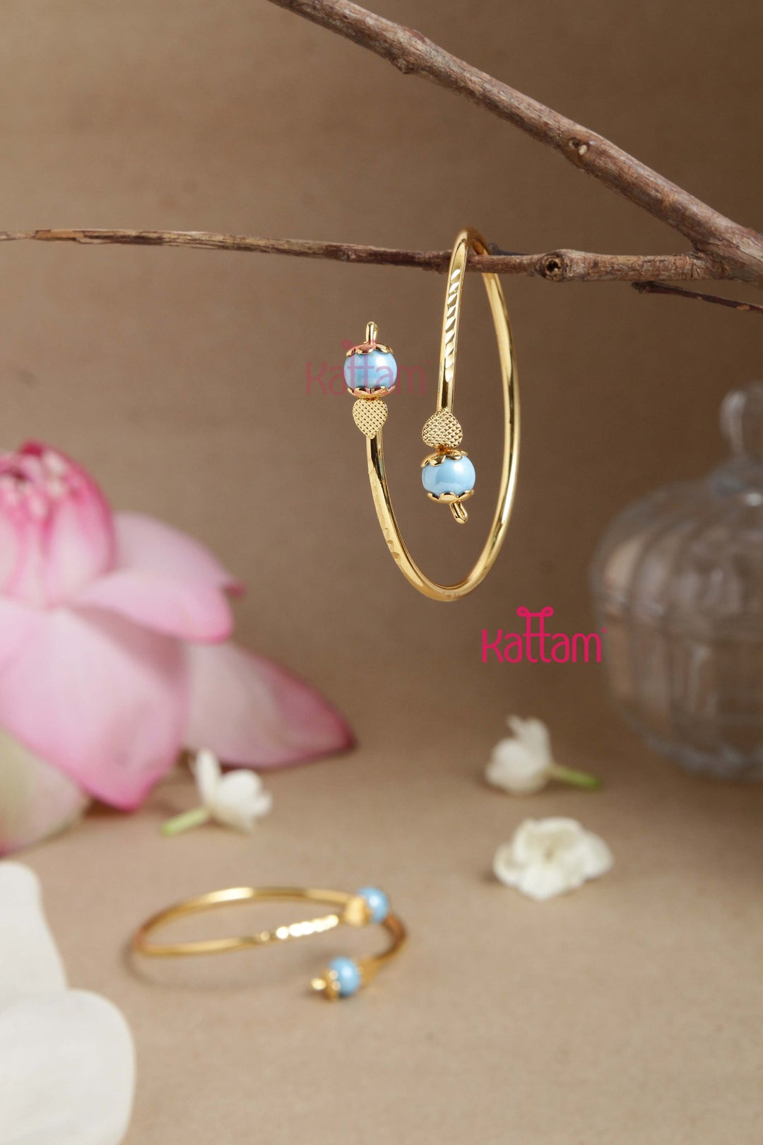 lightblue Ball Kada Bangle - B539