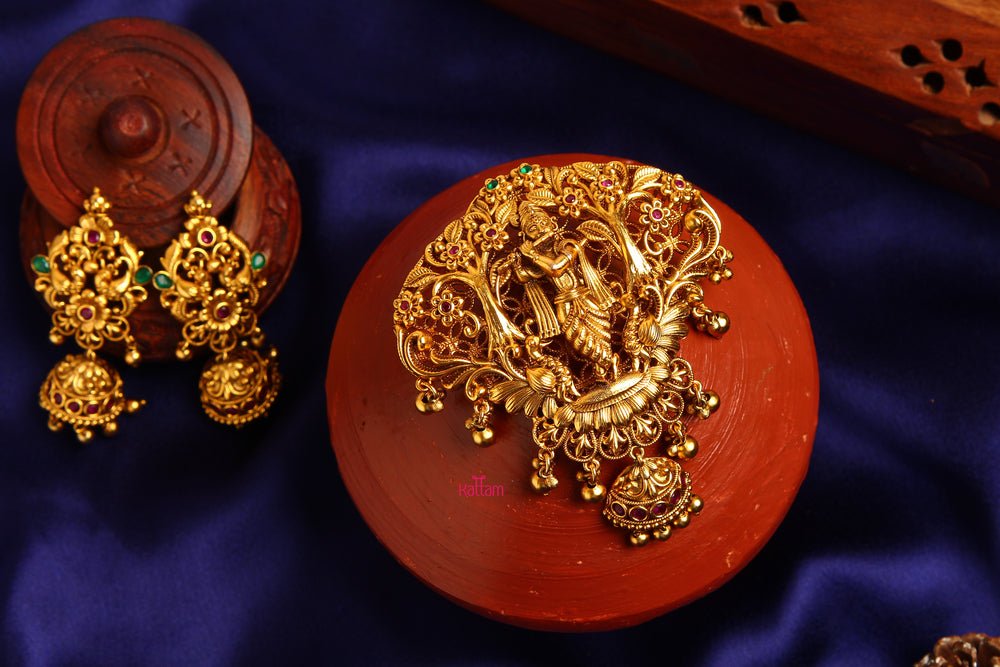 Lord Krishnan Pendant Set With Jhumka (No chain) - P005