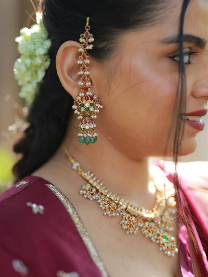 Lotus Beaded Mattal Earring - E1280