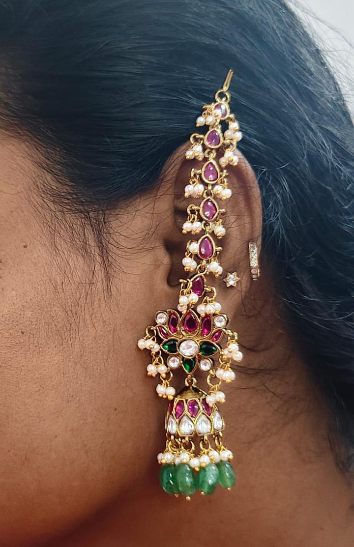 Lotus Beaded Mattal Earring - E1280