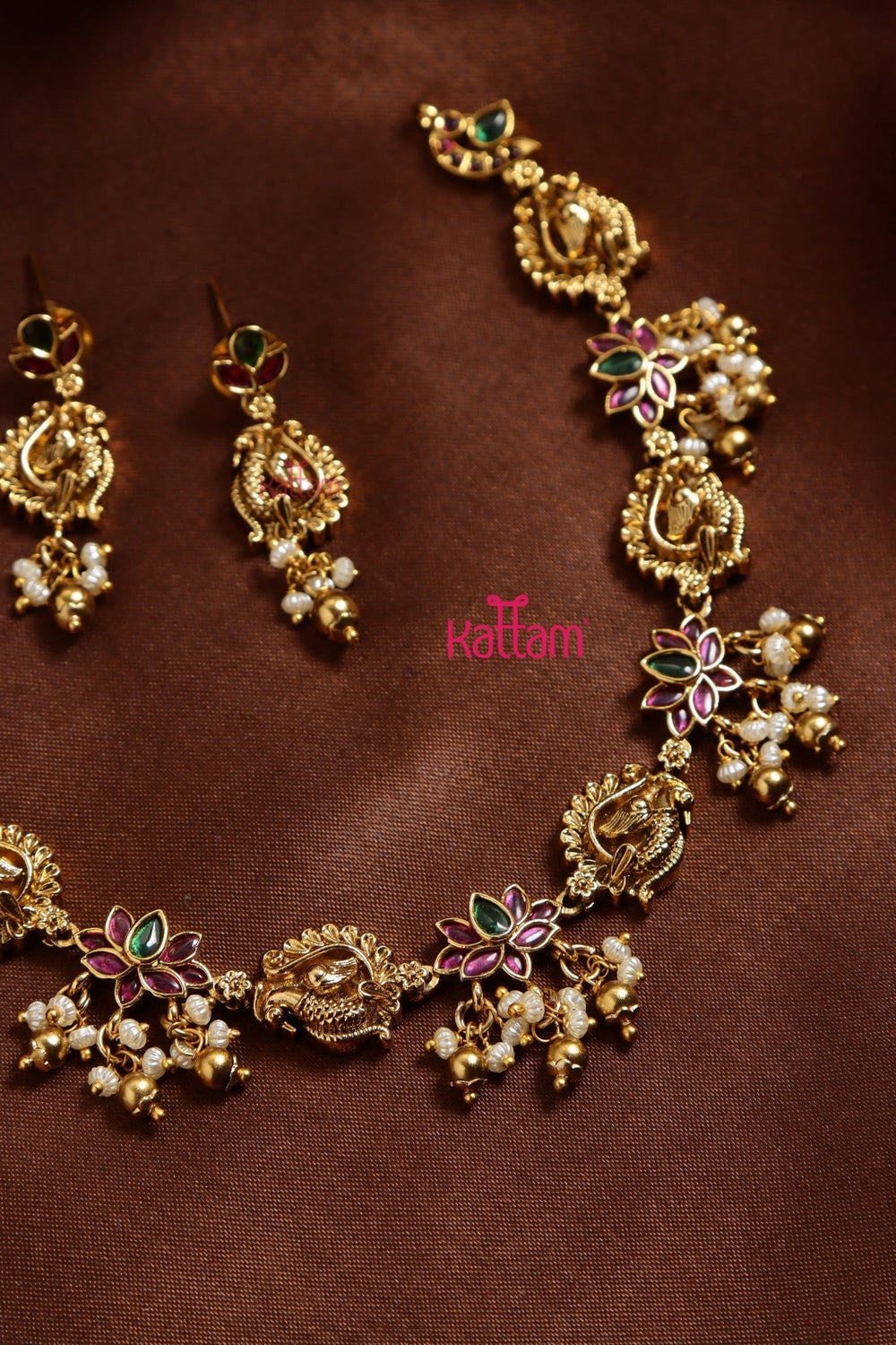 Lotus Mayil Guttapusalu Choker - N3202