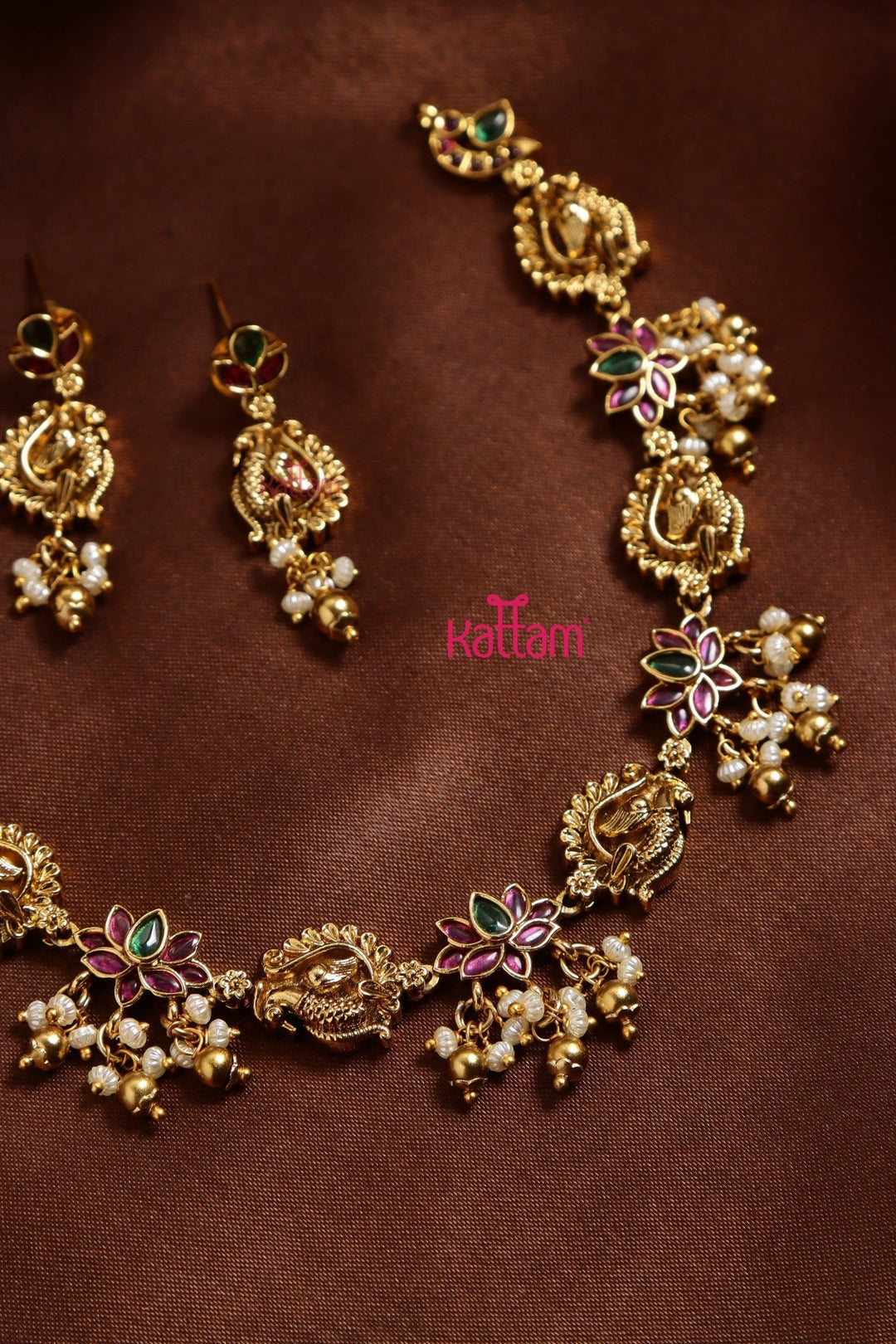 Lotus Mayil Guttapusalu Choker - N3202