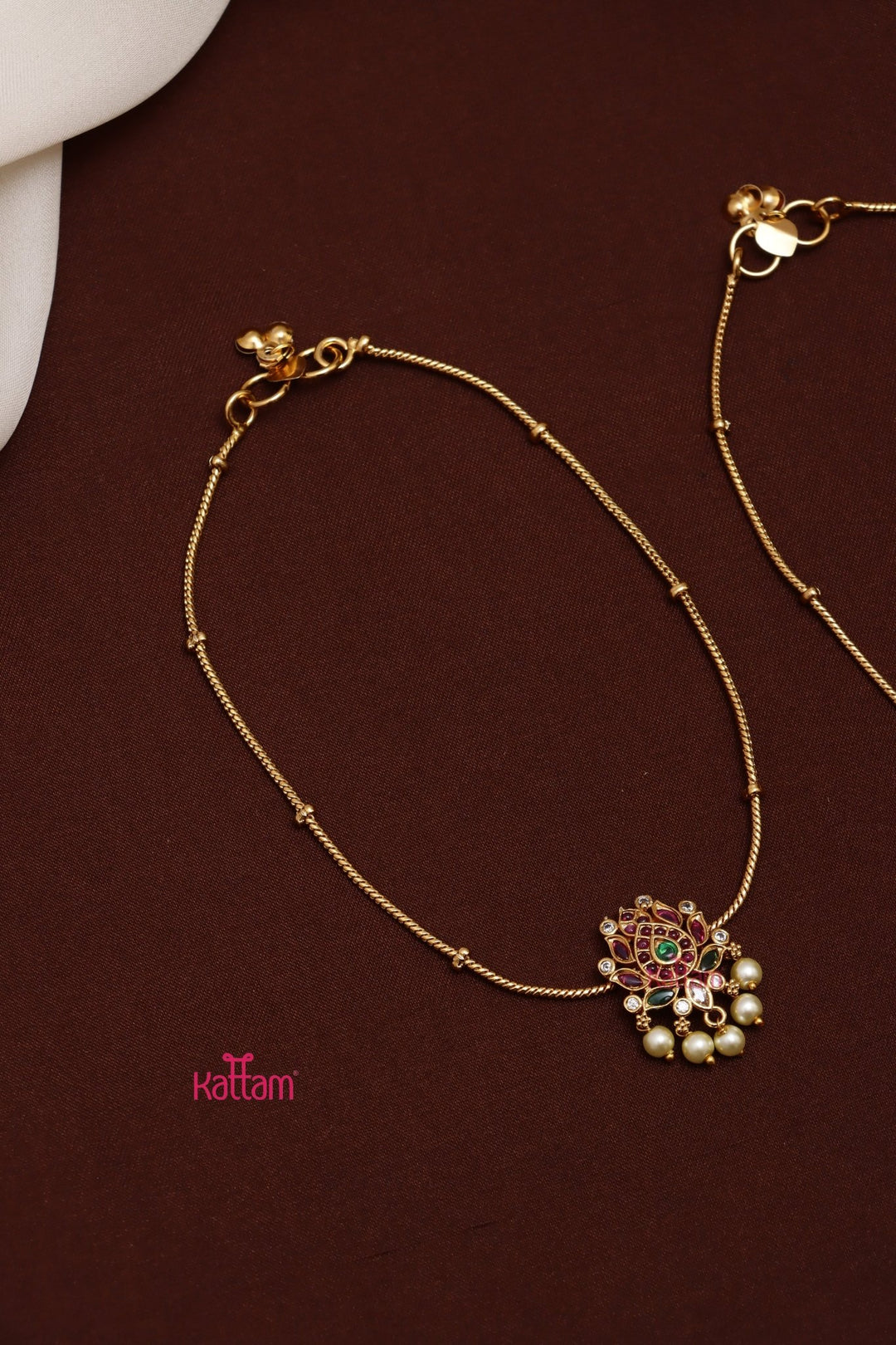 Lotus Pearl Anklet - A33