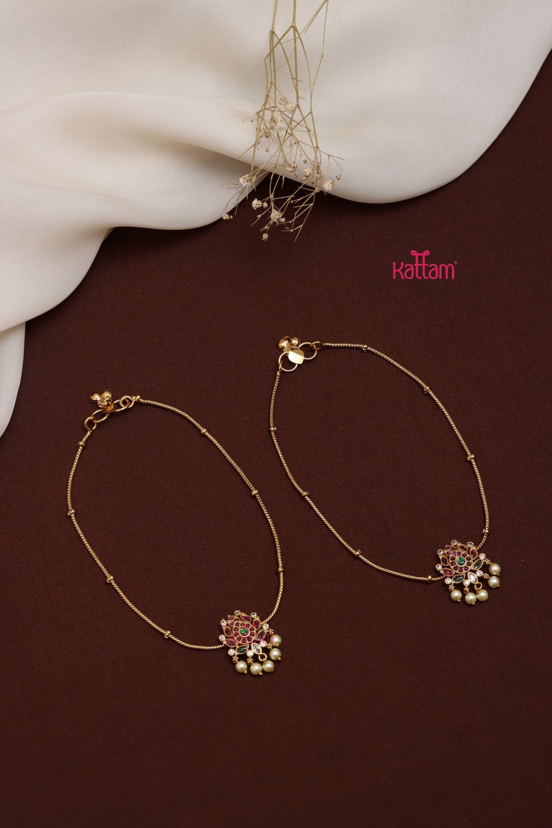 Lotus Pearl Anklet - A33