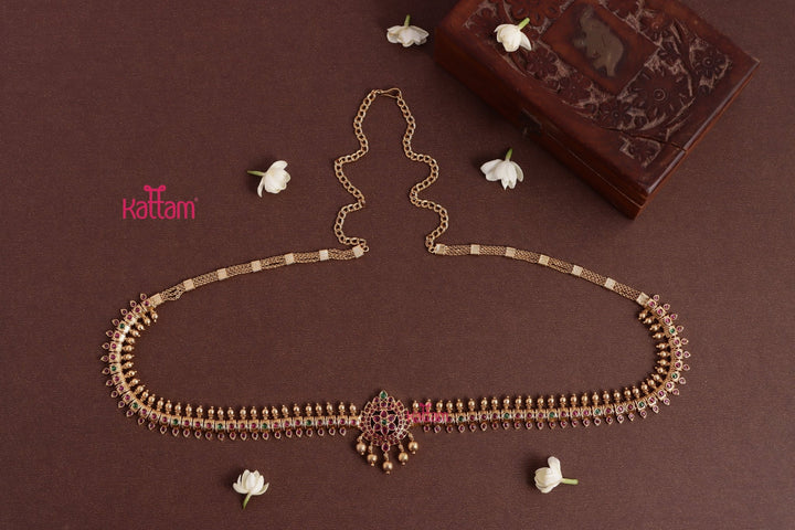 Lotus Pendant Stone Hipchain - HB211