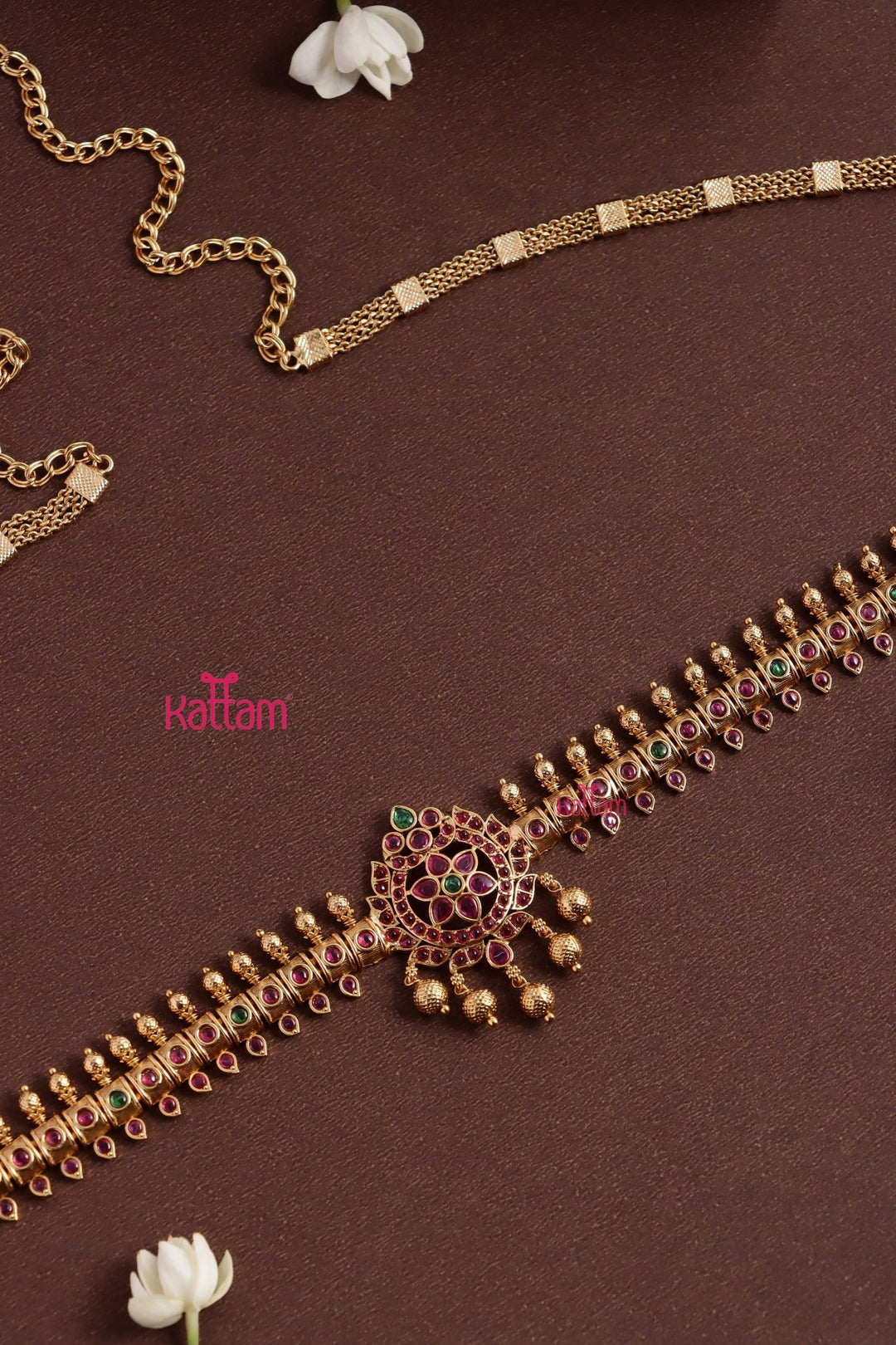 Lotus Pendant Stone Hipchain - HB211