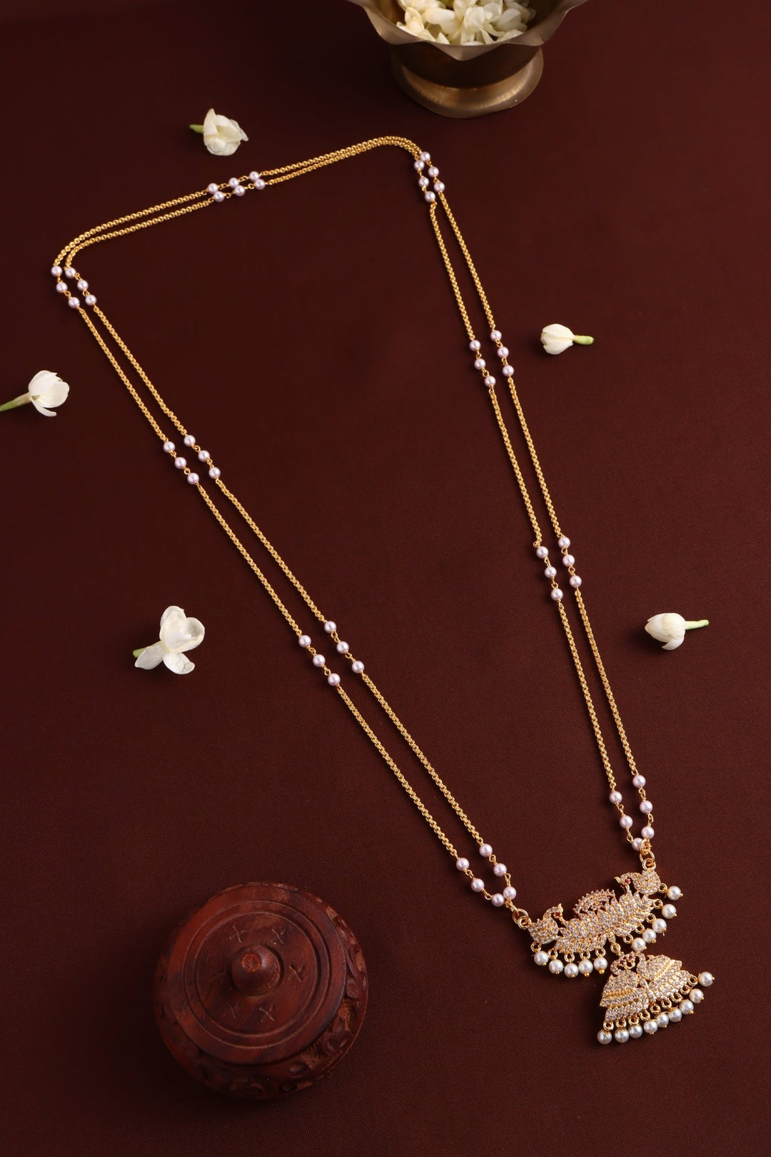 Lotus Stone Gati Dollar Pearl Chain - N4059