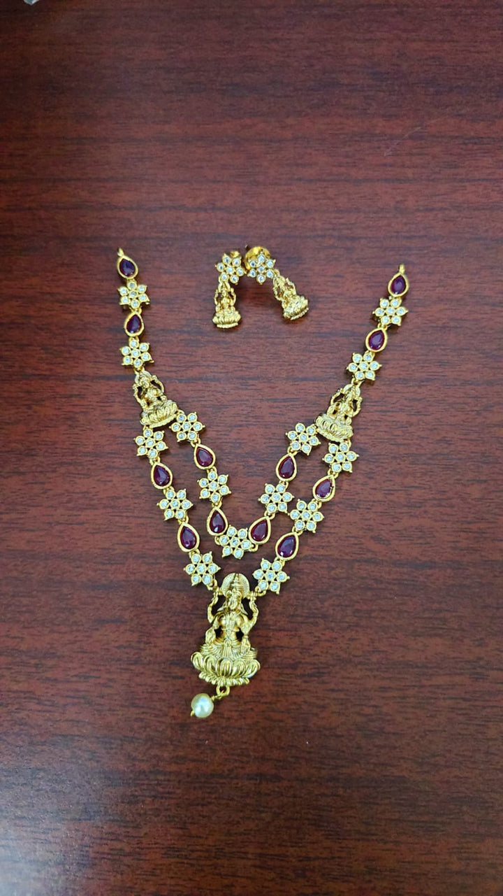 Mahalakshmi - Flower MultiStone Necklace - N3828