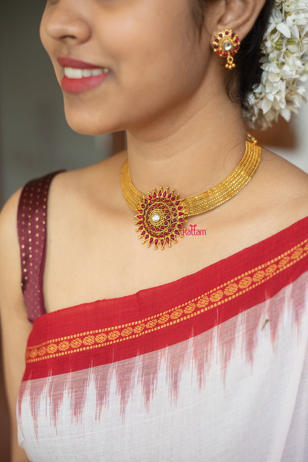 Malar - Kemp Pendant Choker Set - N461