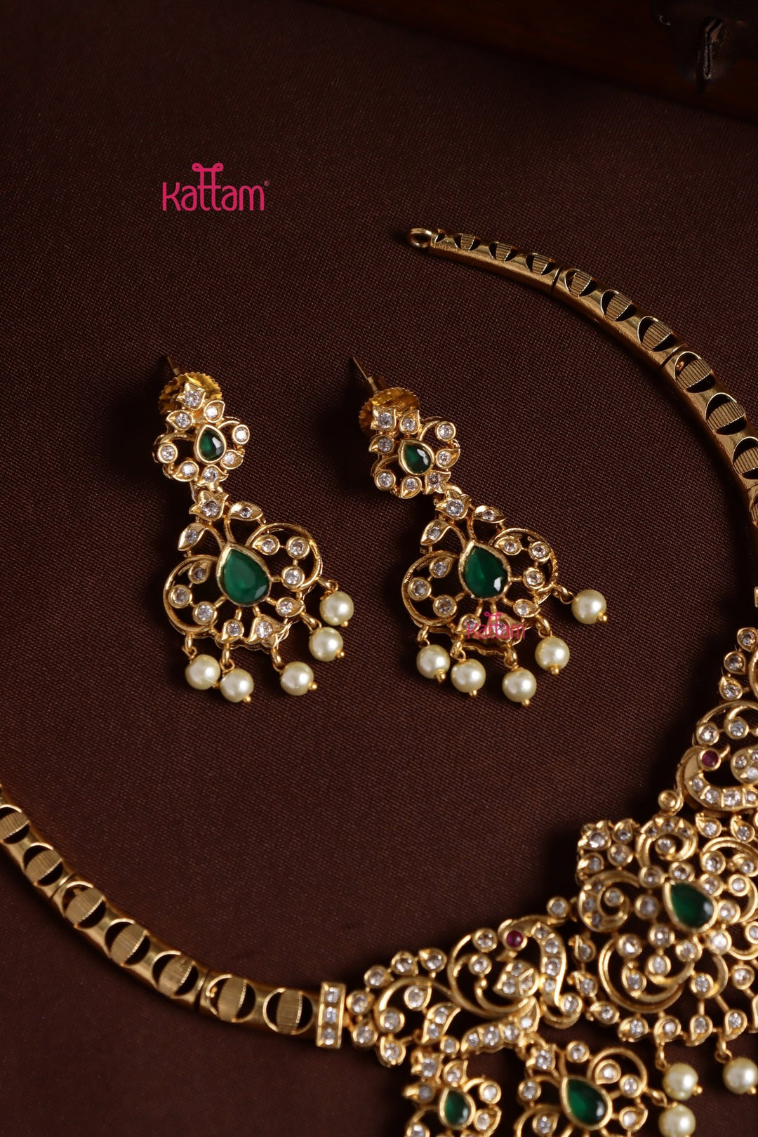 Malini - Peacock Stone Hasli Choker - N4003