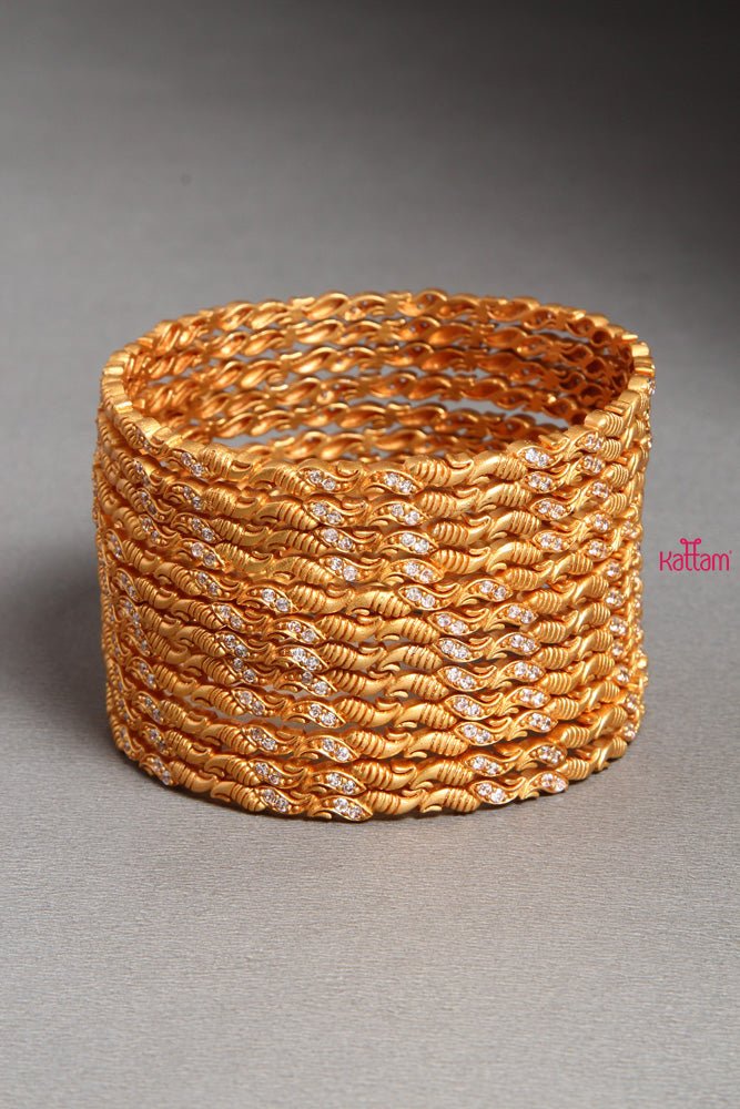 Manga Gold Stackable Bangle Set of 12 - B293