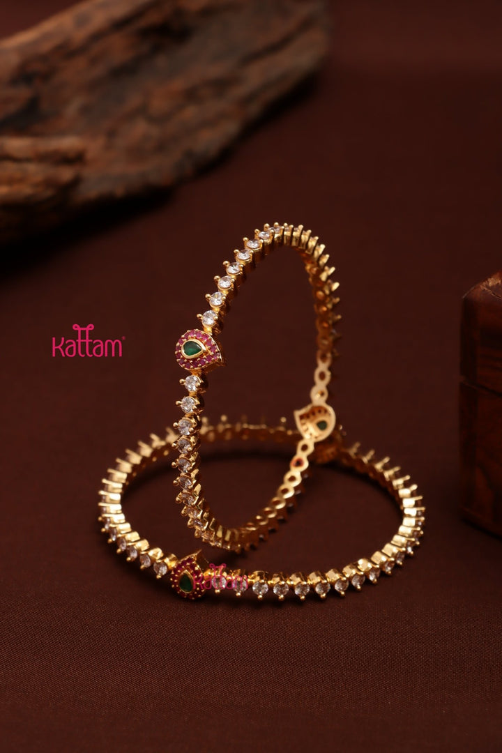 Manga Multistone Bangle ( Set of 2 ) - B603 - V4