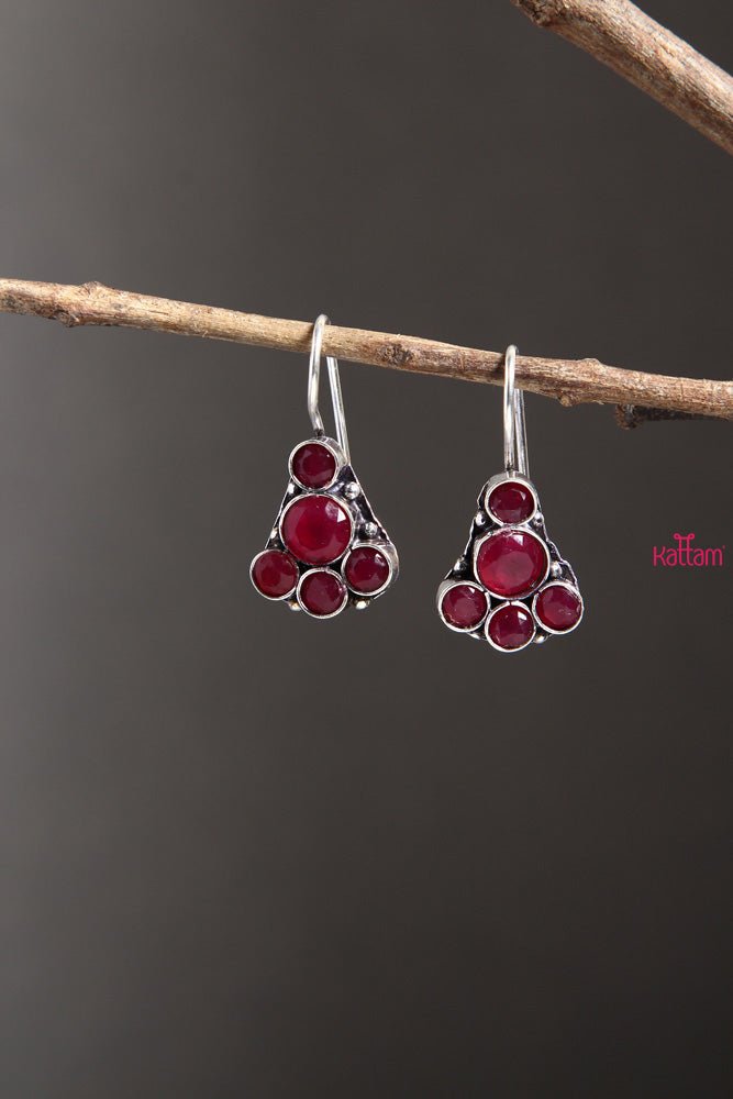 Maroon Pear Earring - E283