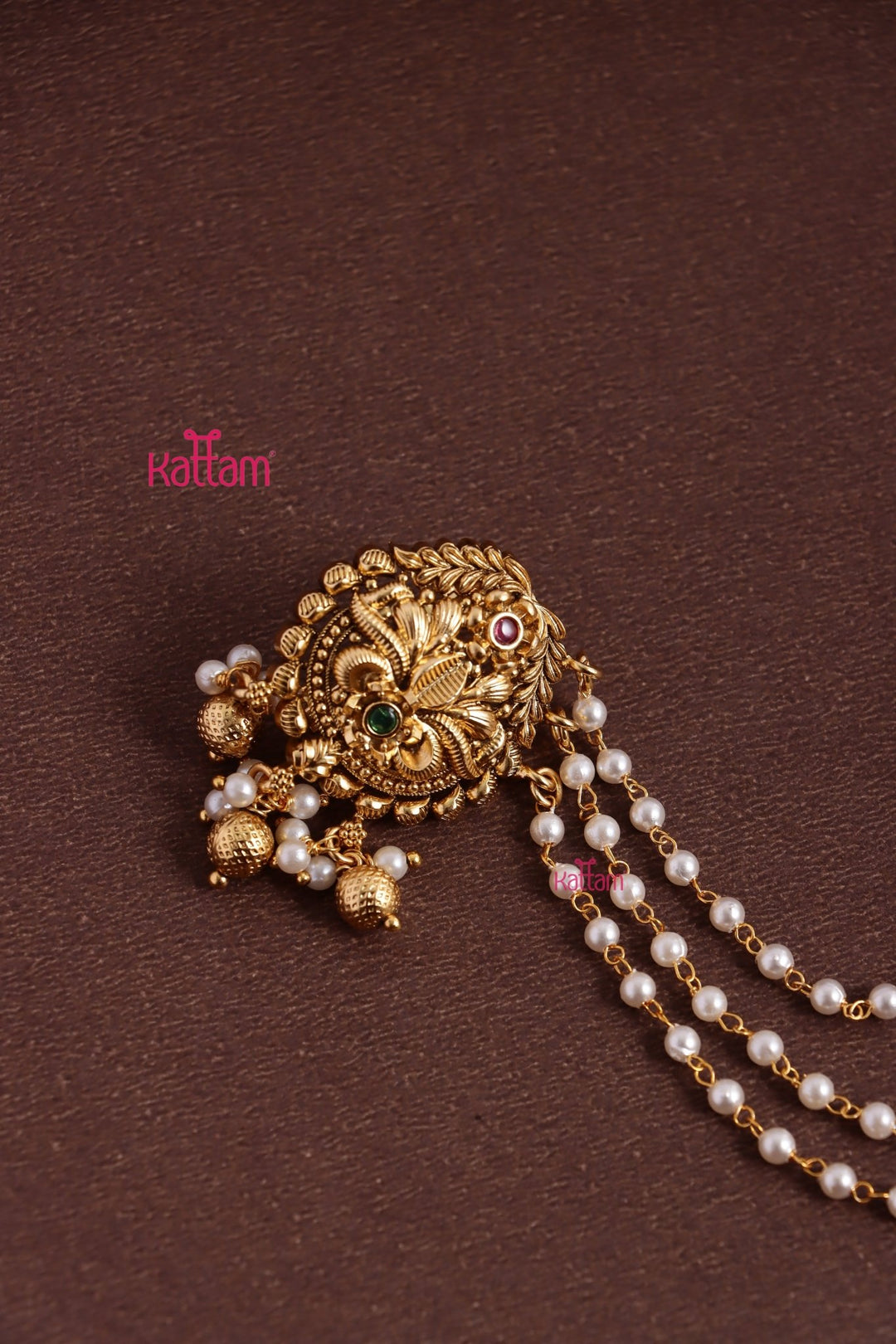 Matte Flourish Pearl Bun Billai - JB163
