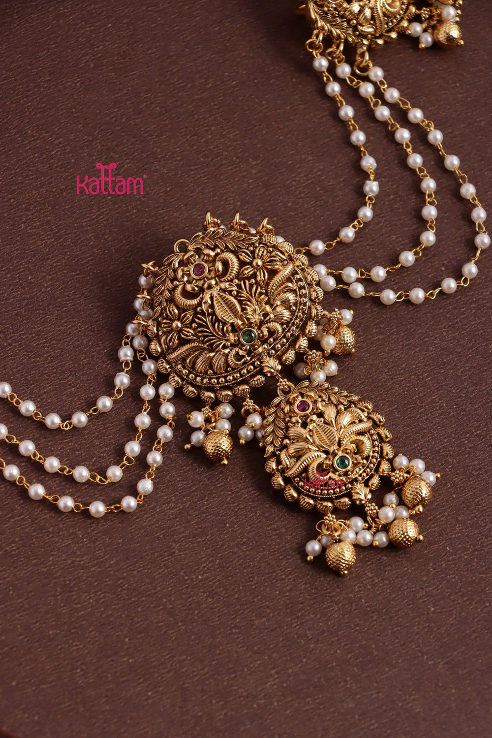 Matte Flourish Pearl Bun Billai - JB163